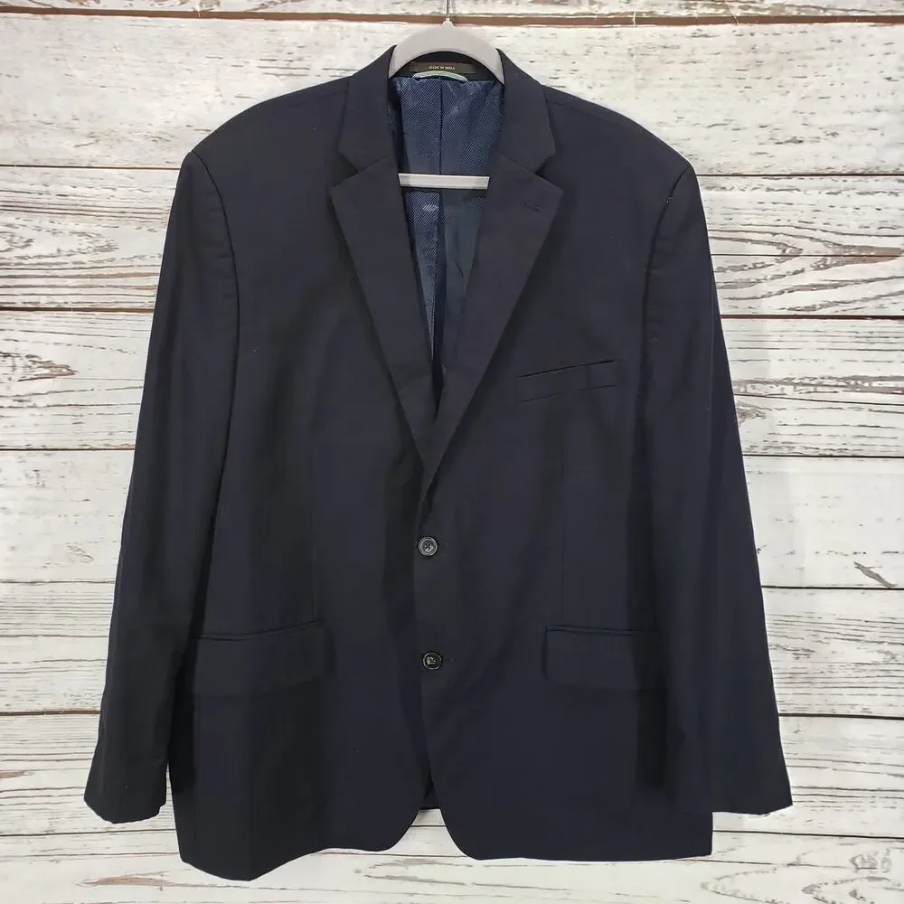 Greg Norman for Tasso Elba Men's Blue 100%Wool Sportscoat Blazer Size 48R